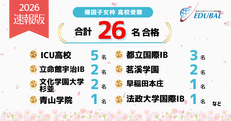 帰国高校受験合格実績