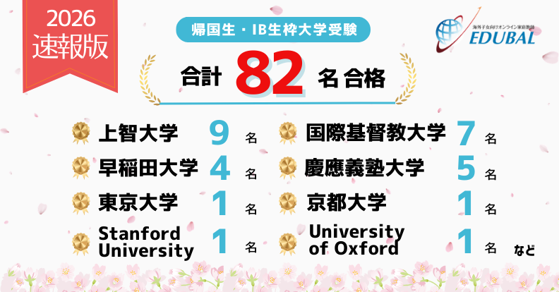 帰国大学受験合格実績