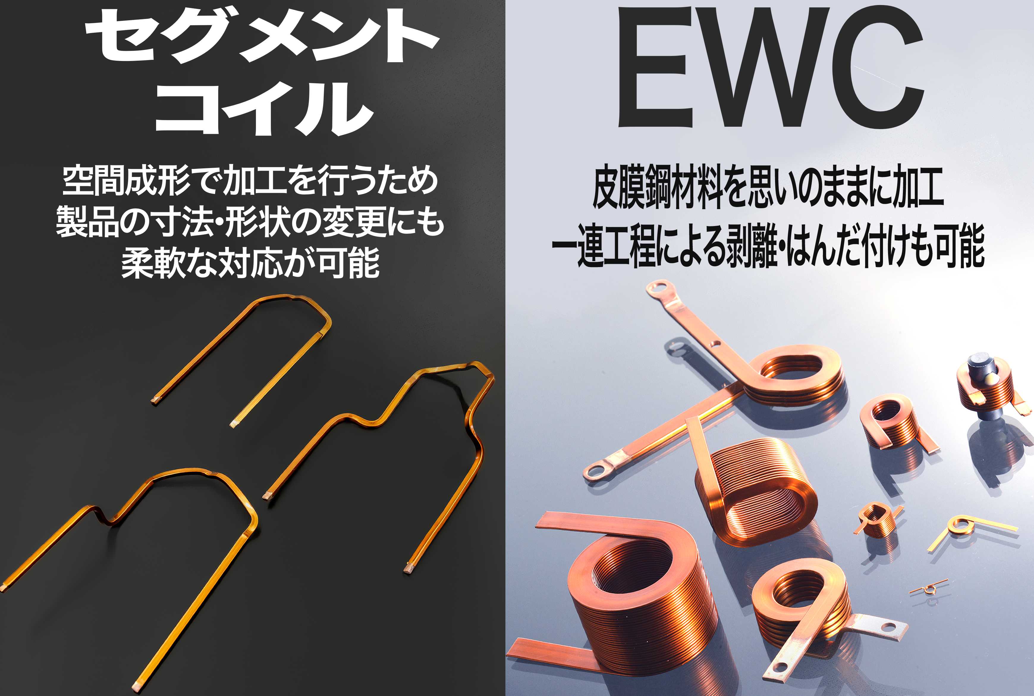展示製品② EWC（エッジワイズコイル）、セグメントコイル